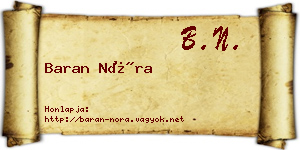 Baran Nóra névjegykártya